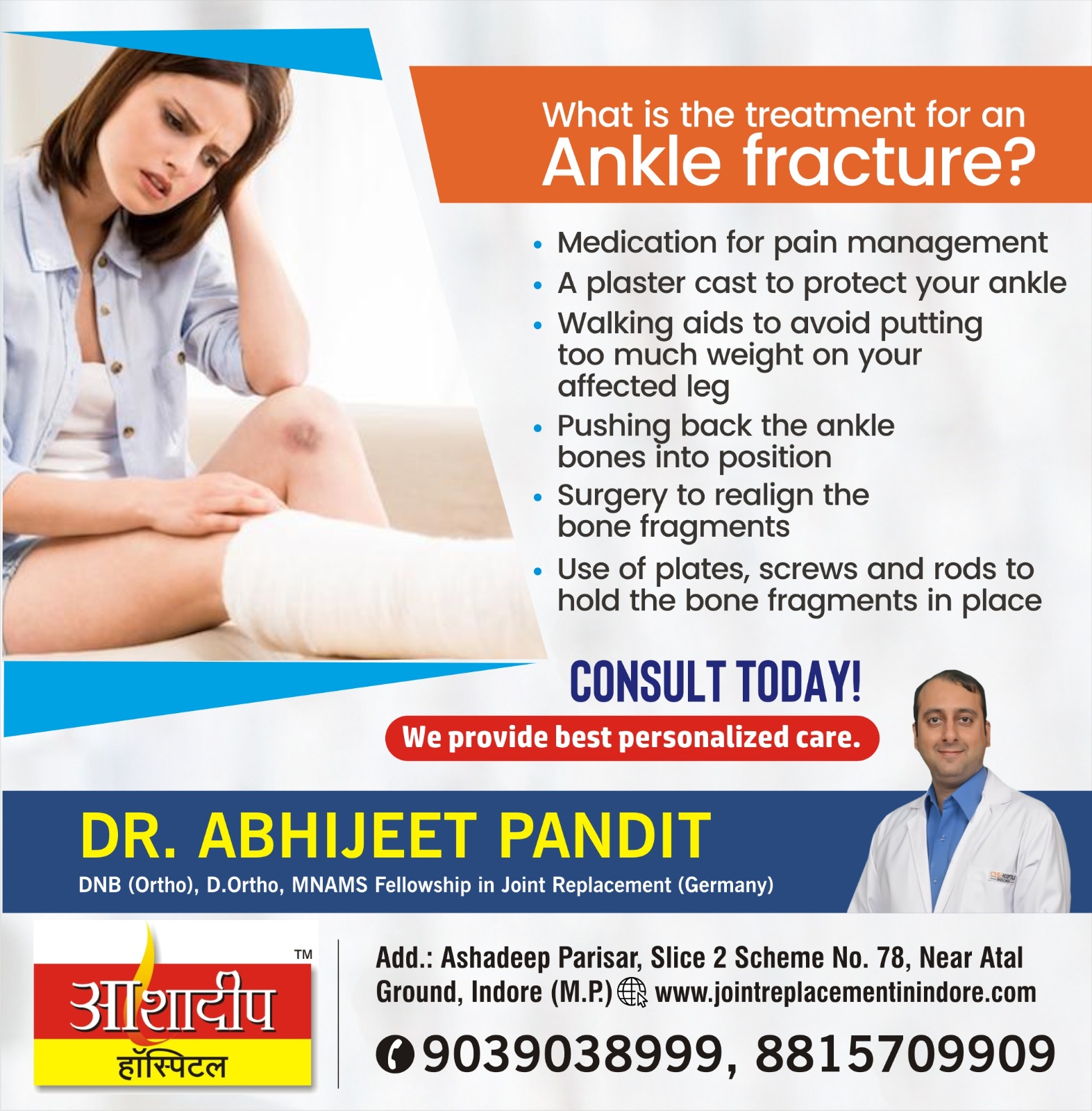 Ankle Fracture Treatment Specialist in Indore 