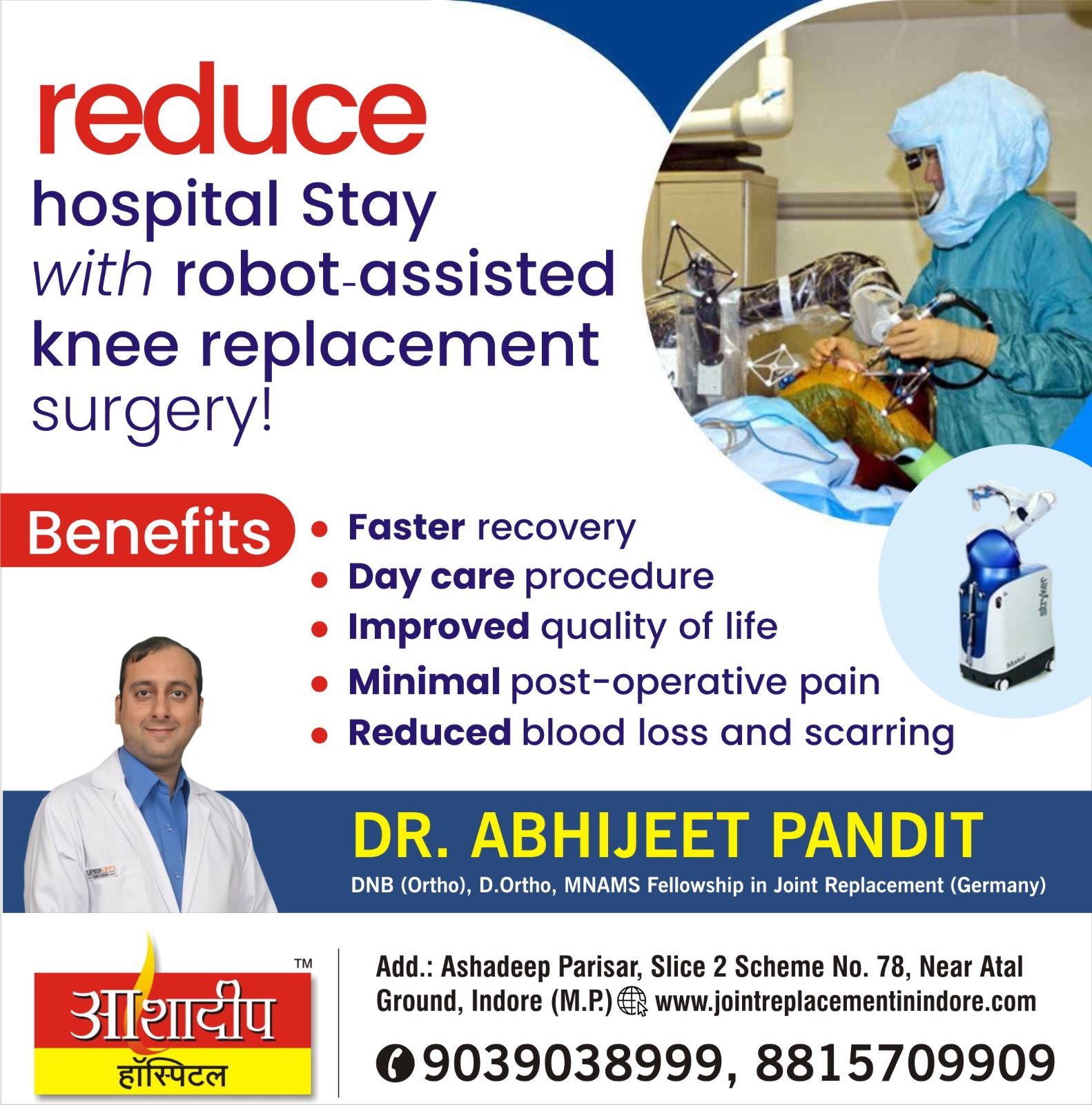 Best Orthopedic Doctor for RobotAssisted Knee Replacement Surgery in Indore